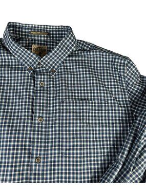 Red Head Brand Blue Plaid Shirt Mens 2TG / 2XLT Long Sleeve Casual Button Down